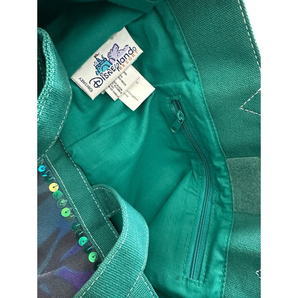 Vintage Disney The Little Mermaid Ariel Canvas Tote Bag Bookbag Sequins Beaded - Picture 11 of 13